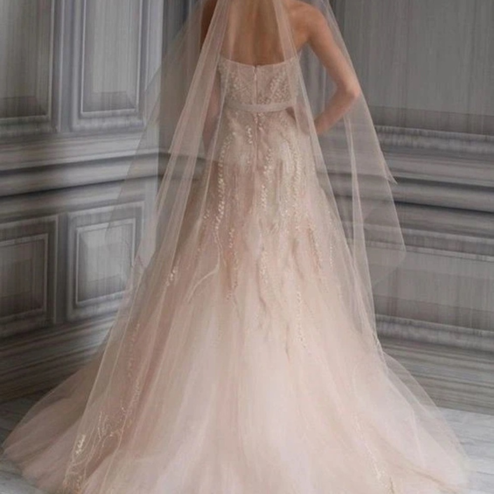Monique Lhullier Blush Long Veil